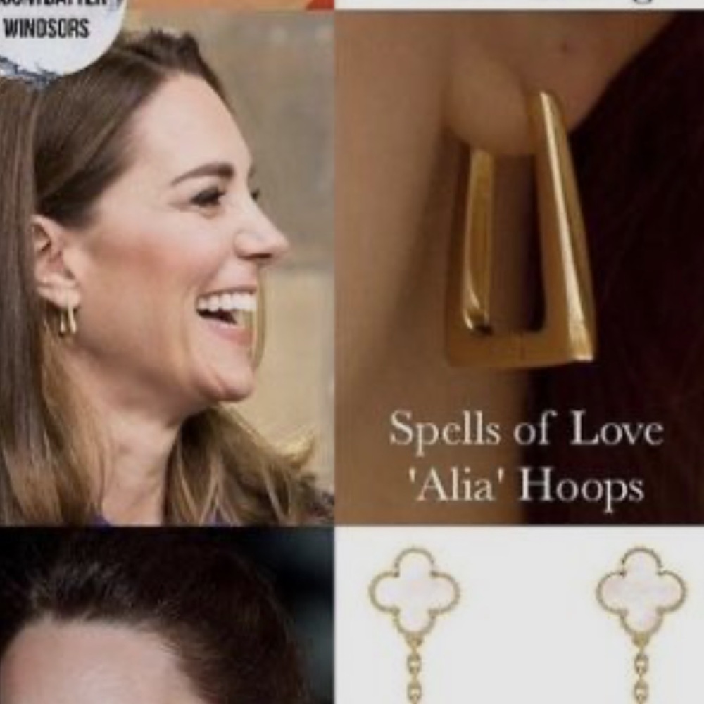 Spells of Love ‘Alia’ Yellow Gold Hoops ASO Catherine, Princess of Wales - Picture 7 of 14